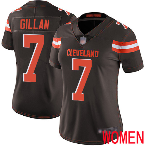 Cleveland Browns Jamie Gillan Women Brown Limited Jersey #7 NFL Football Home Vapor Untouchable->women nfl jersey->Women Jersey